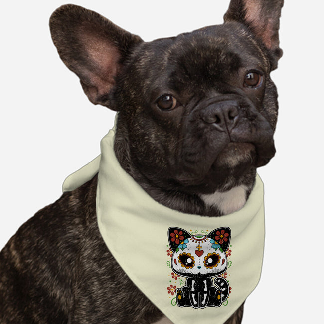 Dia De Los Gatos Muertos-dog bandana pet collar-retrodivision