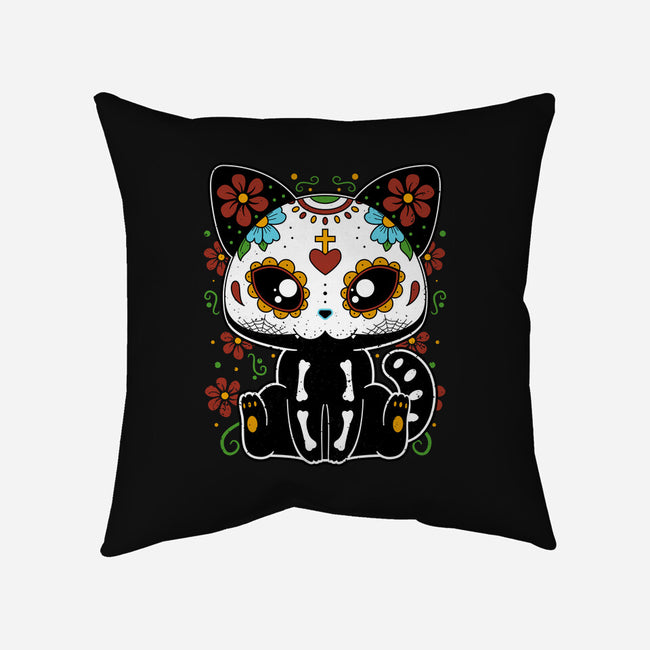 Dia De Los Gatos Muertos-none removable cover w insert throw pillow-retrodivision