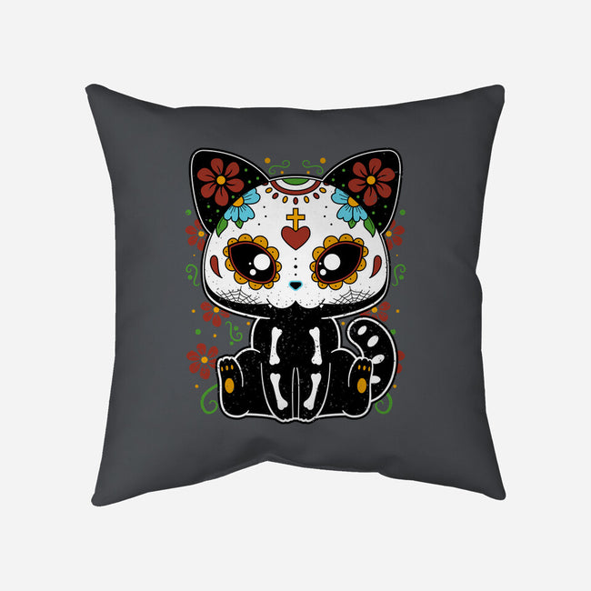 Dia De Los Gatos Muertos-none removable cover w insert throw pillow-retrodivision