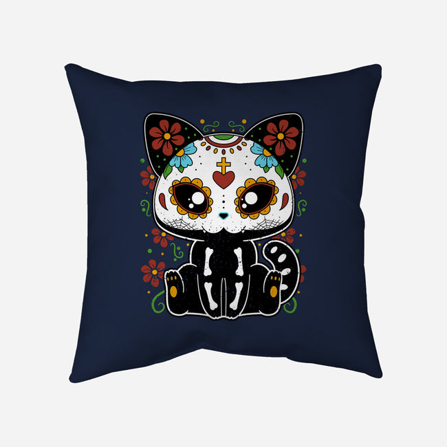 Dia De Los Gatos Muertos-none removable cover w insert throw pillow-retrodivision