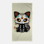 Dia De Los Gatos Muertos-none beach towel-retrodivision