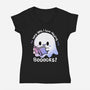I Love Reading Booooks-womens v-neck tee-TechraNova