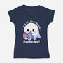I Love Reading Booooks-womens v-neck tee-TechraNova