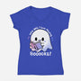 I Love Reading Booooks-womens v-neck tee-TechraNova