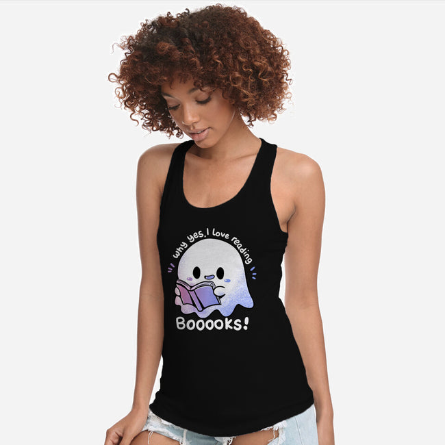 I Love Reading Booooks-womens racerback tank-TechraNova