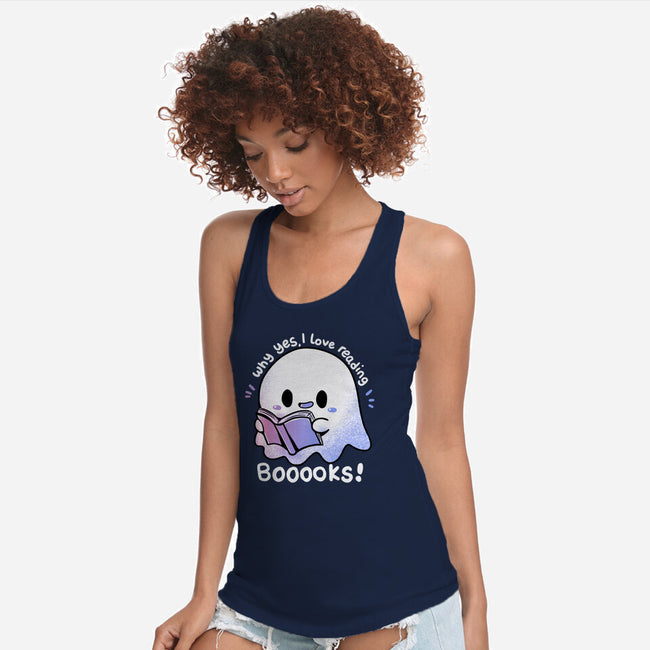 I Love Reading Booooks-womens racerback tank-TechraNova