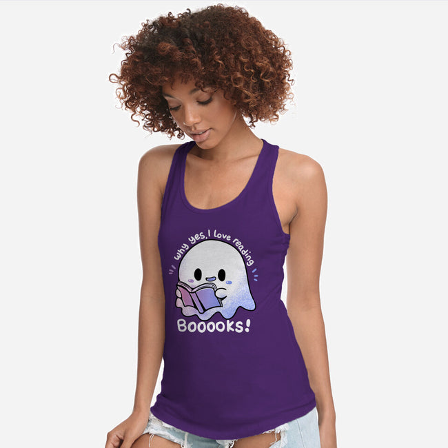 I Love Reading Booooks-womens racerback tank-TechraNova