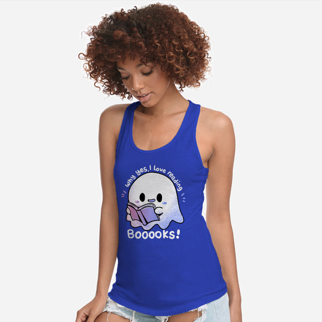 I Love Reading Booooks-womens racerback tank-TechraNova