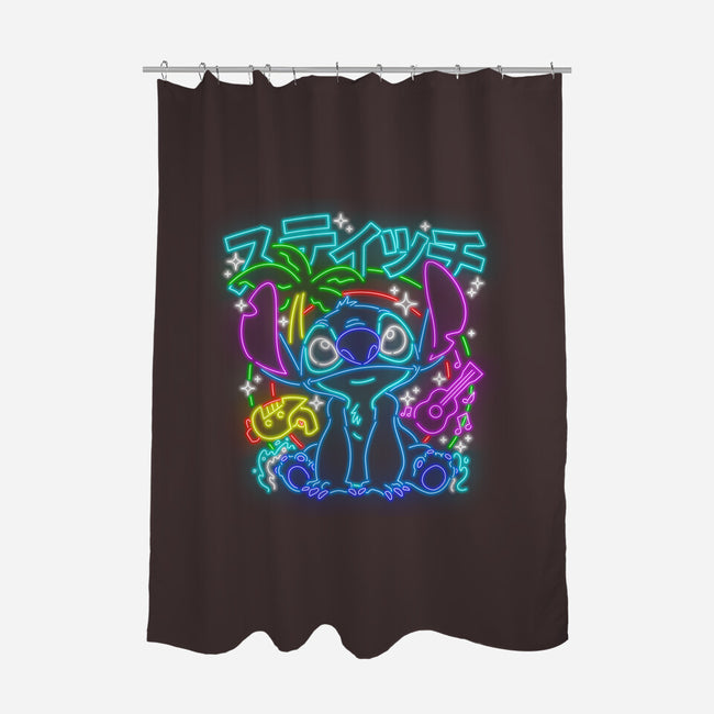 Experiment 626 Neon-none polyester shower curtain-Diegobadutees