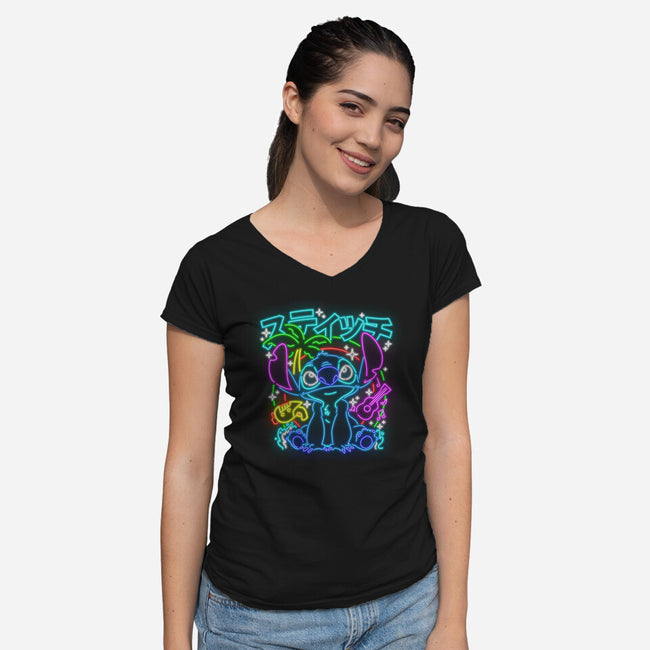 Experiment 626 Neon-womens v-neck tee-Diegobadutees