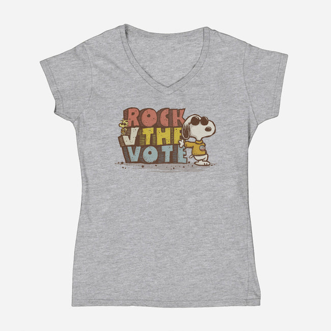 Rock the Vote-womens v-neck tee-kg07