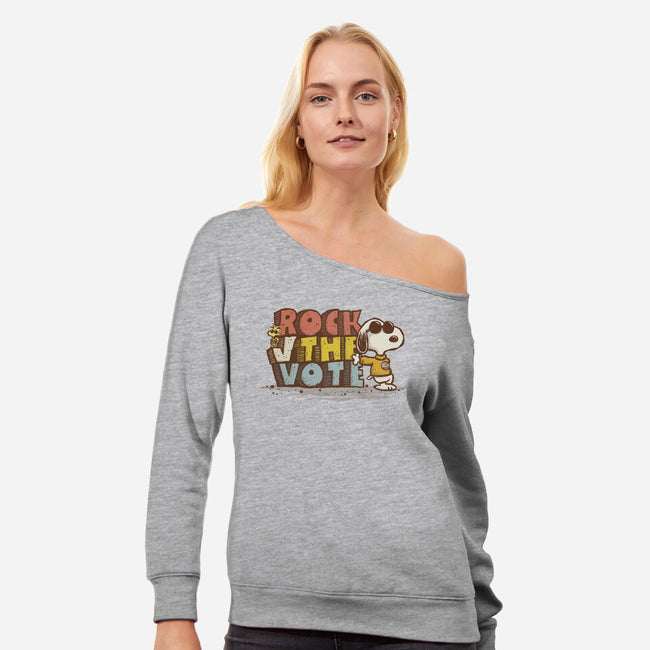 Rock the Vote-womens off shoulder sweatshirt-kg07