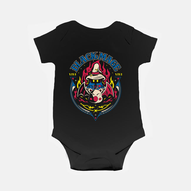 Black Mage And Kupo-baby basic onesie-Logozaste