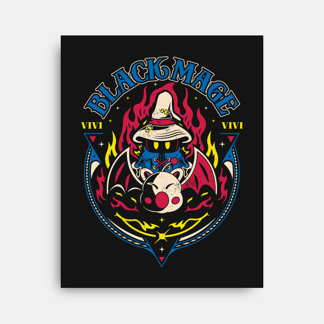 Black Mage And Kupo-none stretched canvas-Logozaste