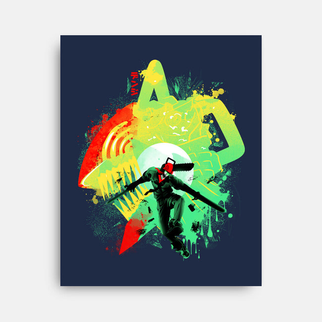 Chainsaw Rage-none stretched canvas-IKILO