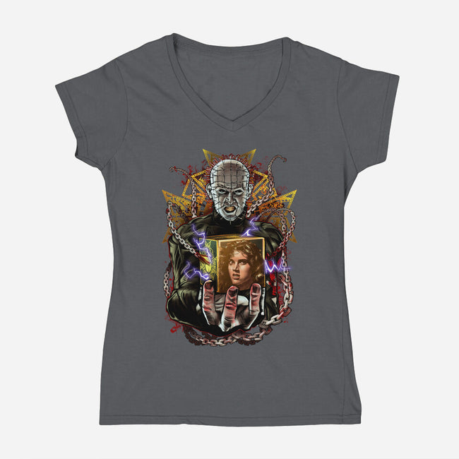 Death Cube-womens v-neck tee-Conjura Geek