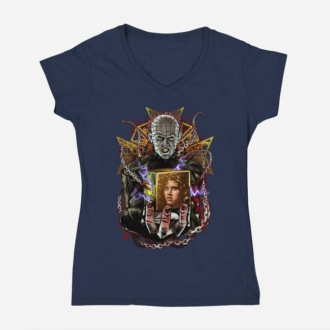 Death Cube-womens v-neck tee-Conjura Geek