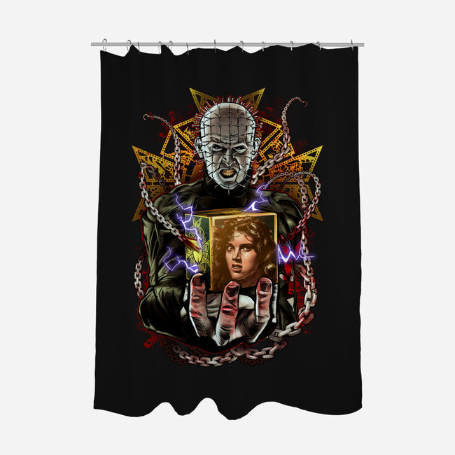 Death Cube-none polyester shower curtain-Conjura Geek