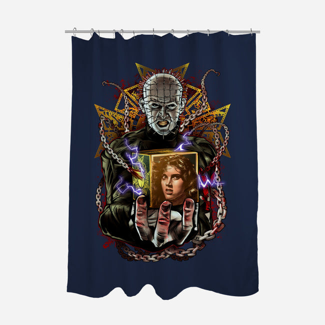 Death Cube-none polyester shower curtain-Conjura Geek