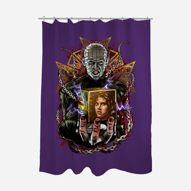 Death Cube-none polyester shower curtain-Conjura Geek