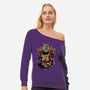 Death Cube-womens off shoulder sweatshirt-Conjura Geek
