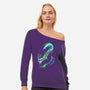 Colorful Xenomorph-womens off shoulder sweatshirt-IKILO