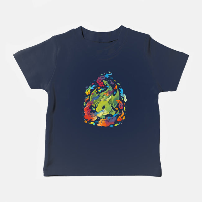Dragon Flame Colors-baby basic tee-Vallina84
