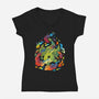 Dragon Flame Colors-womens v-neck tee-Vallina84