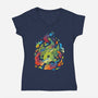Dragon Flame Colors-womens v-neck tee-Vallina84