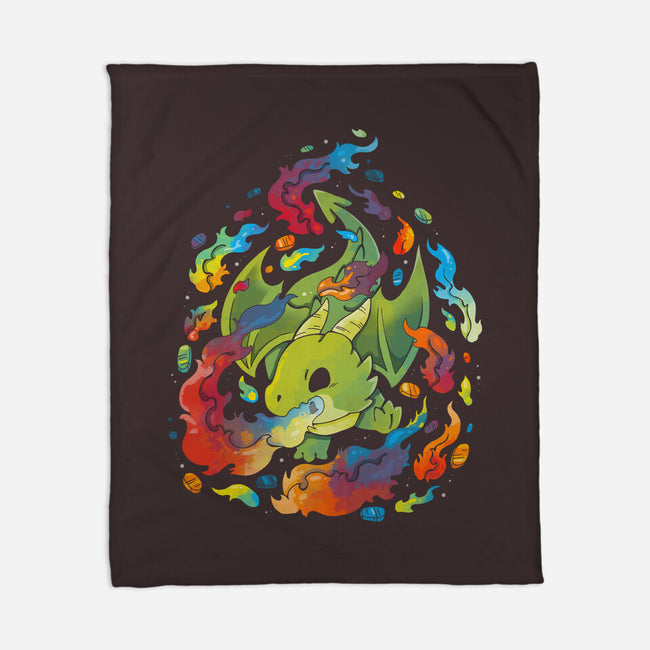 Dragon Flame Colors-none fleece blanket-Vallina84