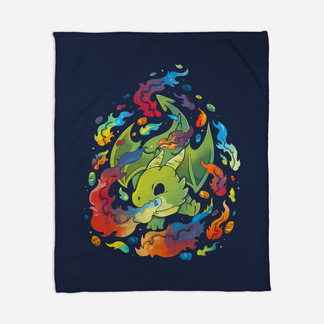 Dragon Flame Colors-none fleece blanket-Vallina84