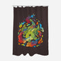 Dragon Flame Colors-none polyester shower curtain-Vallina84