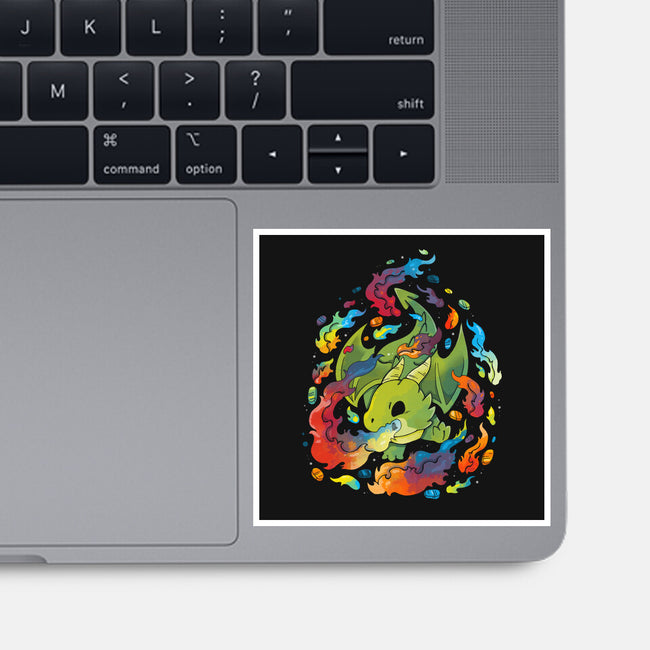 Dragon Flame Colors-none glossy sticker-Vallina84