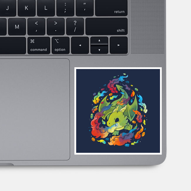 Dragon Flame Colors-none glossy sticker-Vallina84