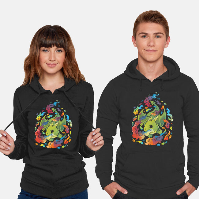 Dragon Flame Colors-unisex pullover sweatshirt-Vallina84