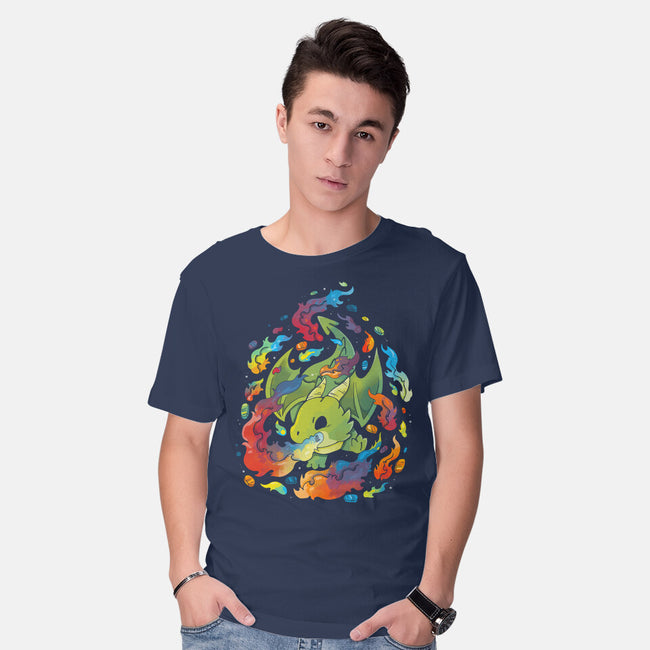 Dragon Flame Colors-mens basic tee-Vallina84