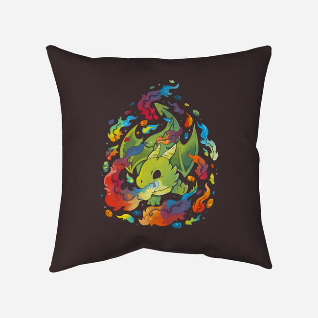 Dragon Flame Colors-none removable cover w insert throw pillow-Vallina84