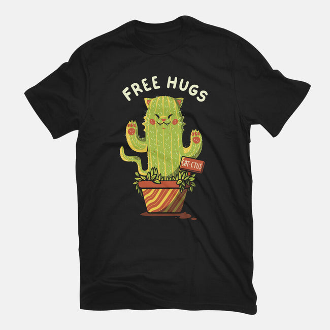 Catctus Free Hugs-womens fitted tee-tobefonseca