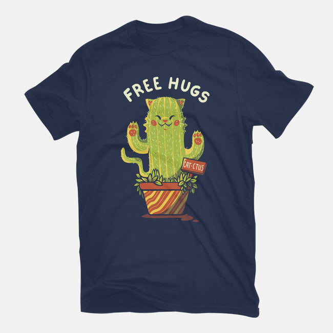 Catctus Free Hugs-womens fitted tee-tobefonseca