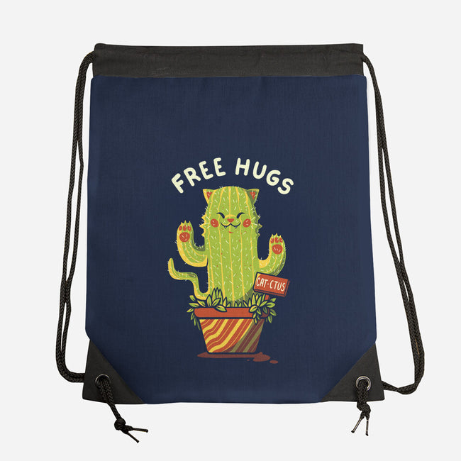 Catctus Free Hugs-none drawstring bag-tobefonseca