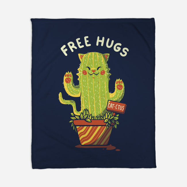 Catctus Free Hugs-none fleece blanket-tobefonseca
