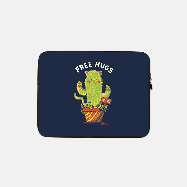 Catctus Free Hugs-none zippered laptop sleeve-tobefonseca