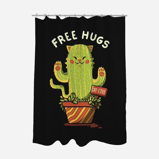 Catctus Free Hugs-none polyester shower curtain-tobefonseca