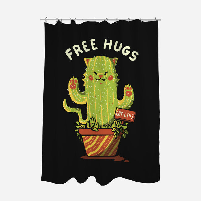 Catctus Free Hugs-none polyester shower curtain-tobefonseca