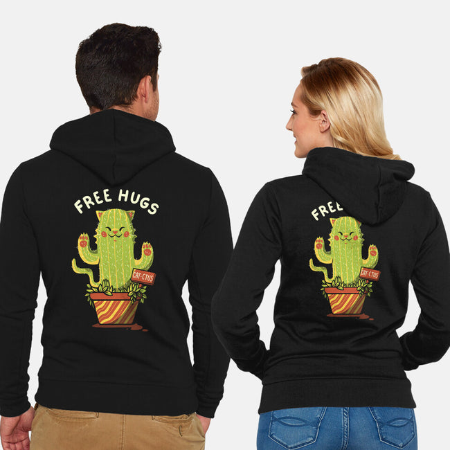 Catctus Free Hugs-unisex zip-up sweatshirt-tobefonseca