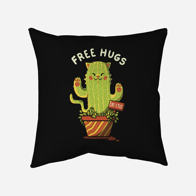 Catctus Free Hugs-none removable cover w insert throw pillow-tobefonseca
