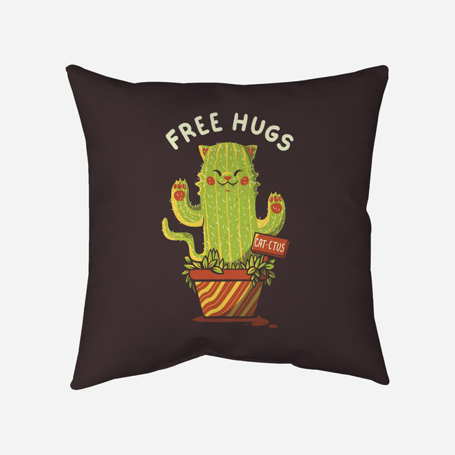 Catctus Free Hugs-none removable cover w insert throw pillow-tobefonseca
