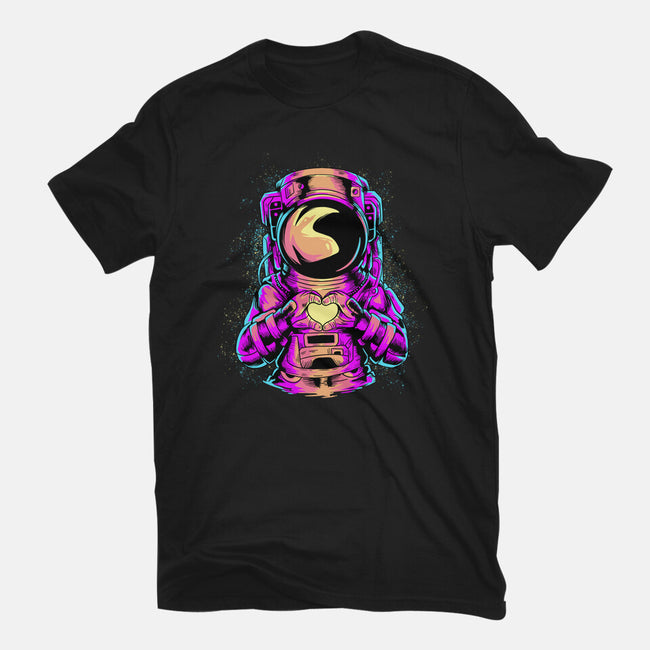 Astronaut Love Sign-mens basic tee-daizzystudio