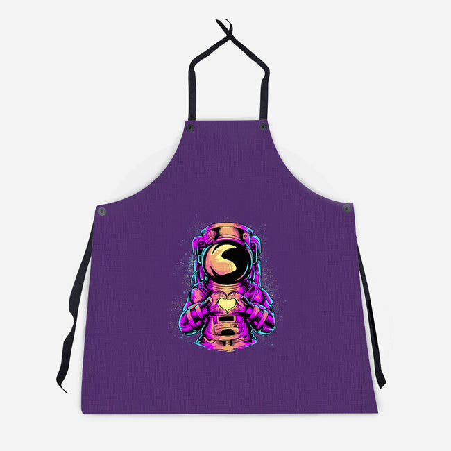 Astronaut Love Sign-unisex kitchen apron-daizzystudio