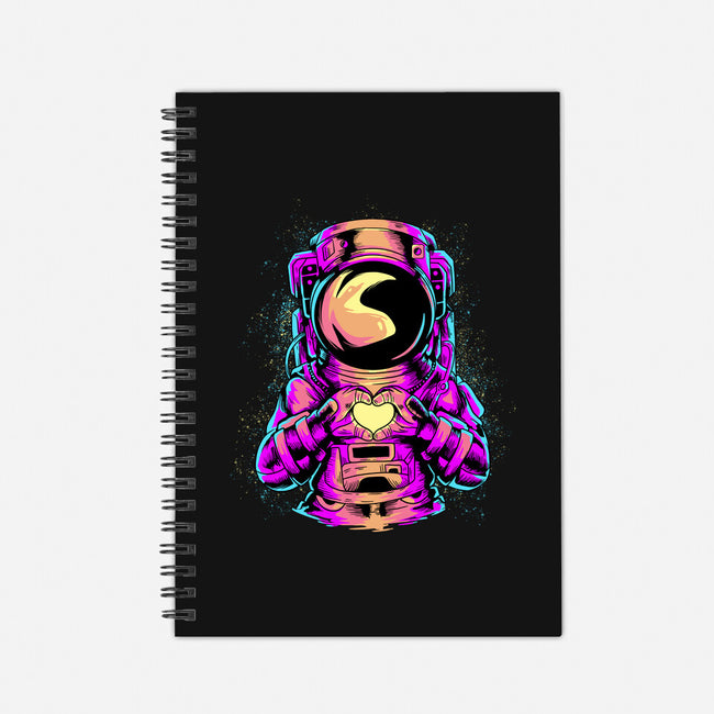 Astronaut Love Sign-none dot grid notebook-daizzystudio